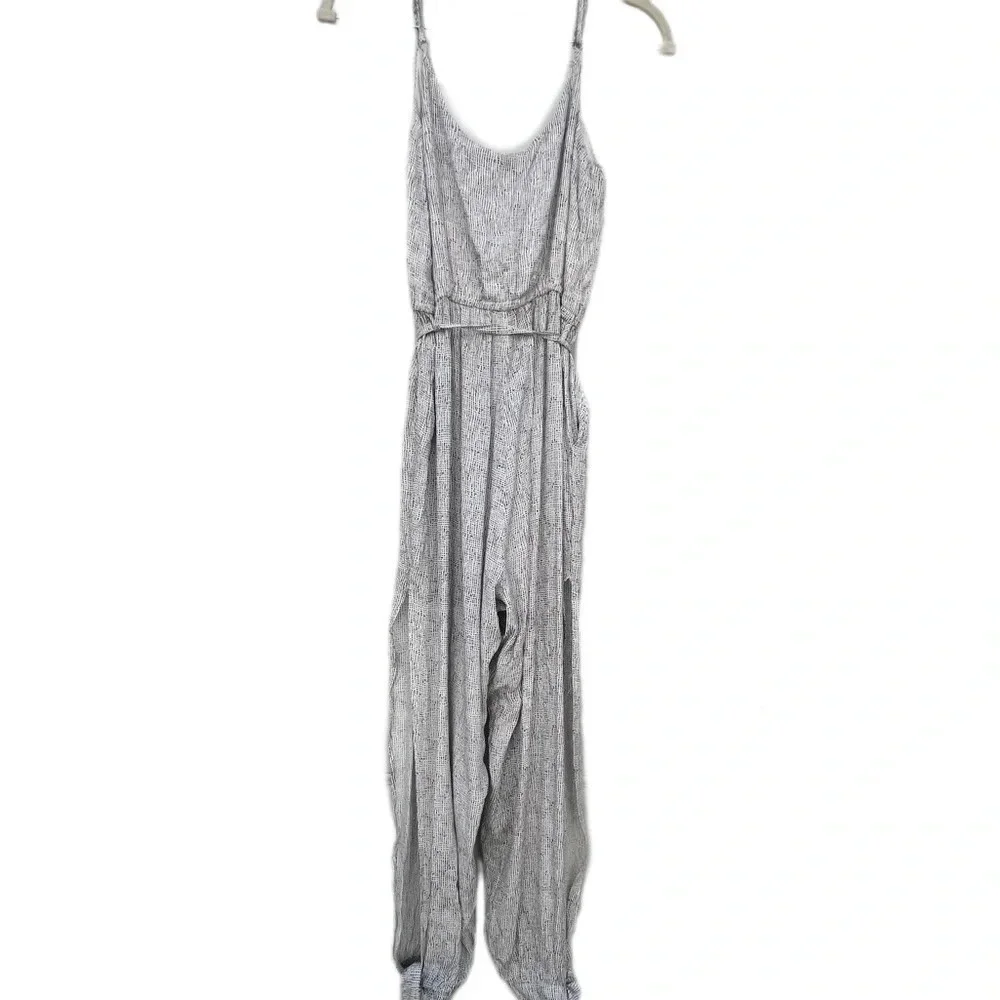 Dress Forum Black White Adjustable Straps Polkadot Jumpsuit Pockets Small - Picture 7 of 13